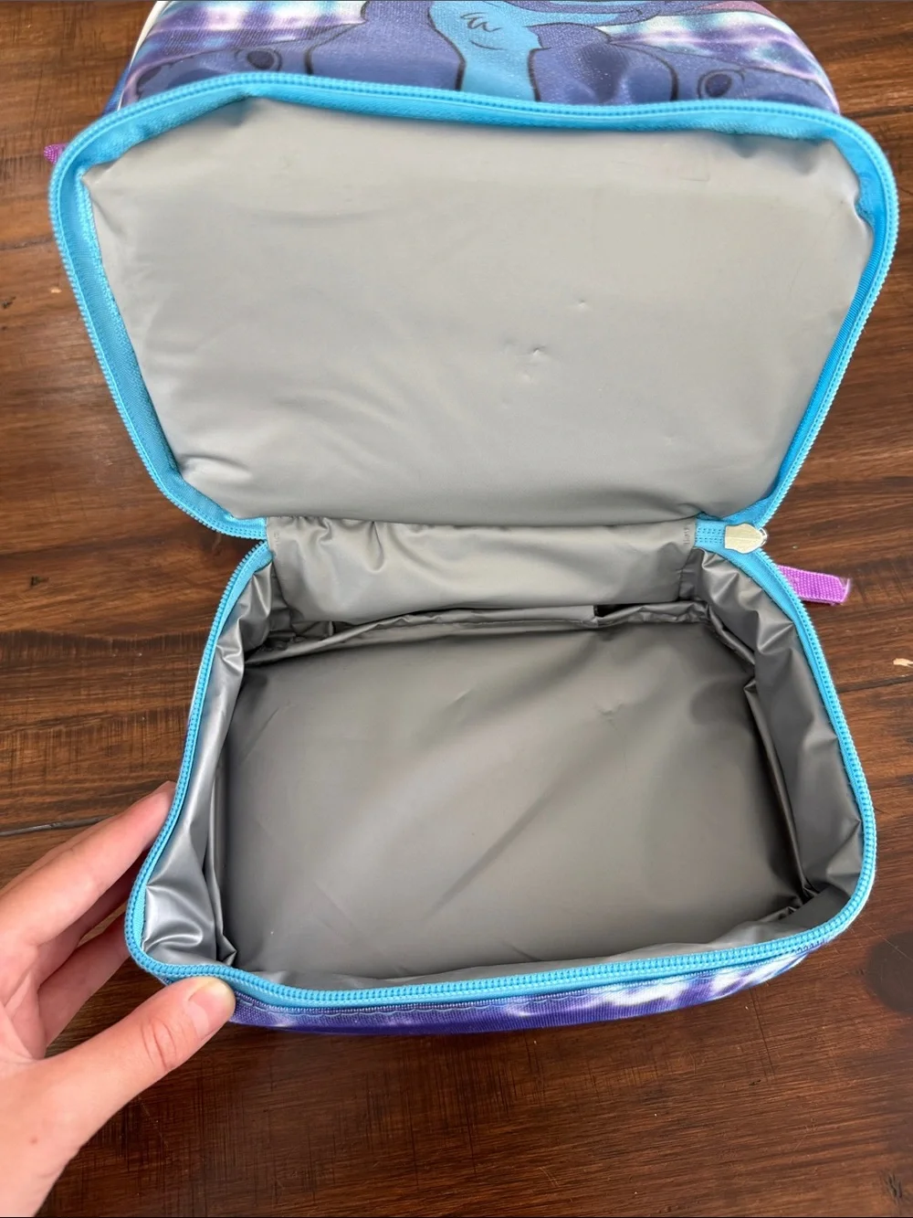 Lilo and Stitch Kids Lunch Bag in Tie Dye Blue and Purple